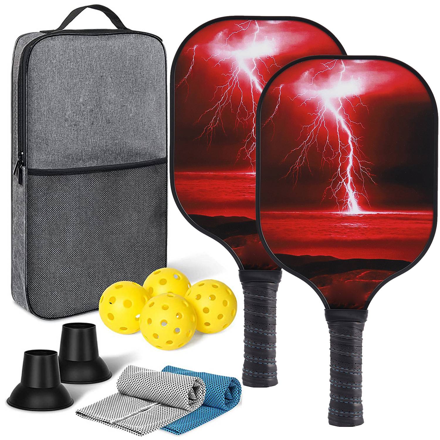 [Ultra-Light match-level carbon fiber-12] Double shot+4 balls+backpacks+two sweat towels+two pickups